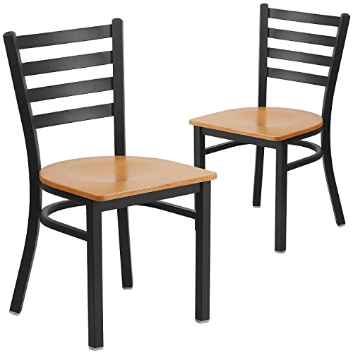 Natural Wood Seat/Black Metal Frame