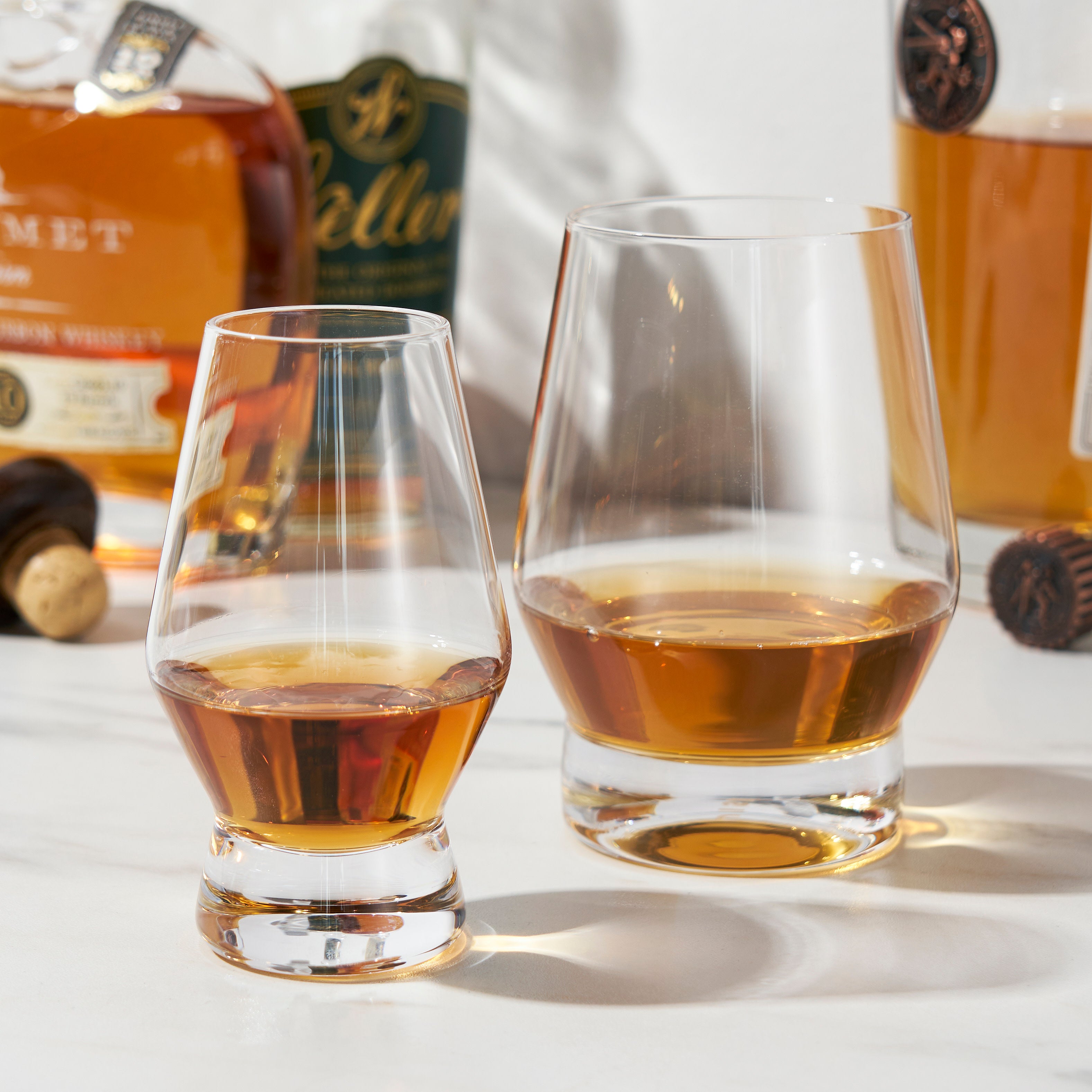 Premium Raye Heavy Base Crystal Whiskey Glasses Set of 2 - Elegant Scotch Bourbon Tasting Glasses for Whiskey Enthusiasts & Home Bar Decor