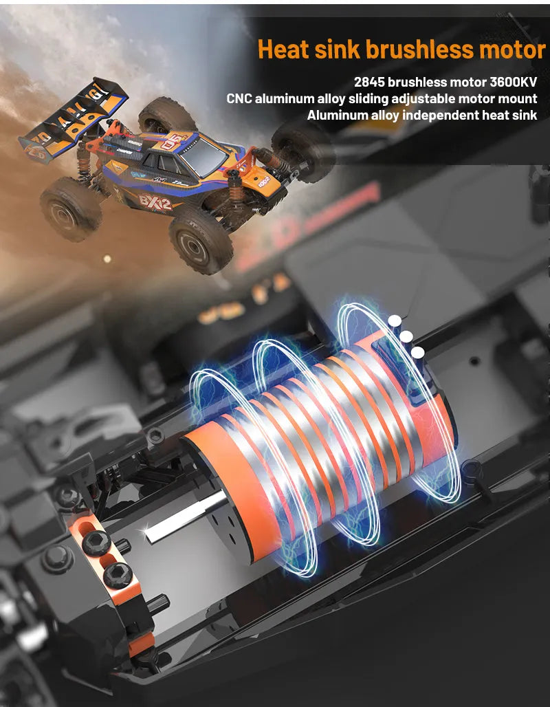 **ZD Racing BX 12 1/12 Scale 4WD RC Car - 70km/h High Speed, 3S Brushless Motor, 2.4G RTR, Oil-Filled Shocks - Off-Road Racing Truck for Adults & Kids (Perfect for Backyard, Park & Track Racing)**