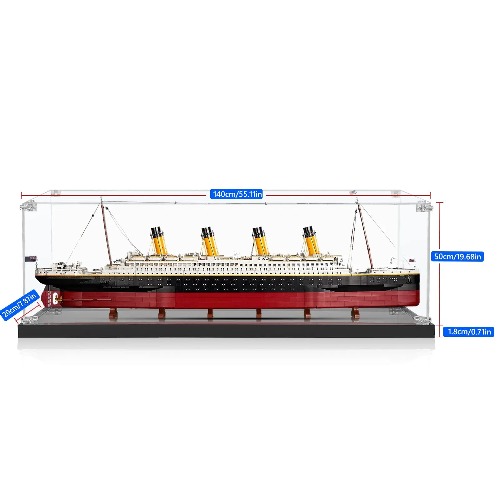LEGO® Titanic 10294 Display Case - Premium Acrylic Showcase for LEGO Ship Models - Perfect for Home Decoration, Collector's Display & Gift Giving