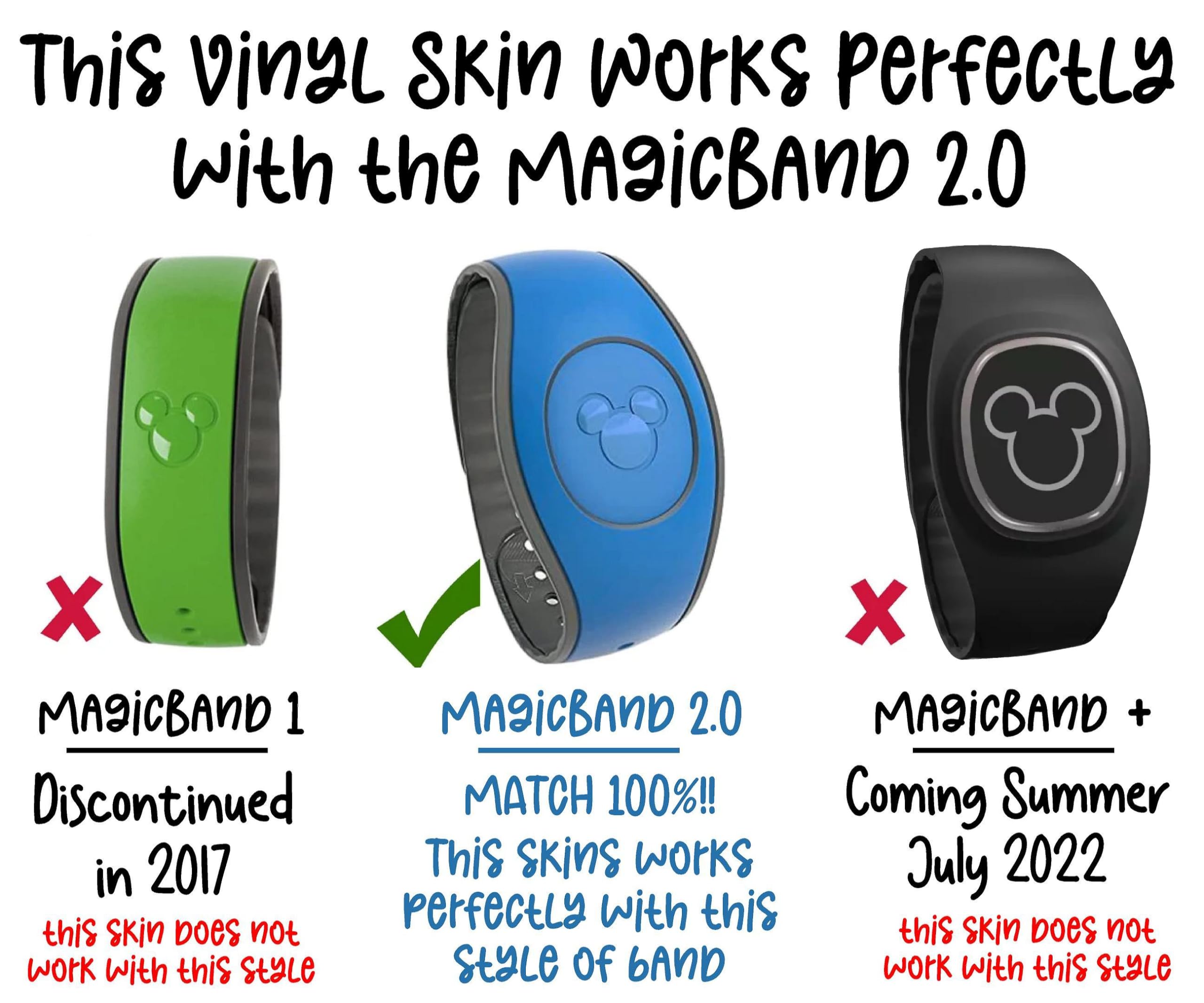 Disney MagicBand 2 Skin Sticker - Red Lightsaber Lord Warrior Wrap Decal | Star Wars Inspired Accessory for Theme Parks & Cosplay