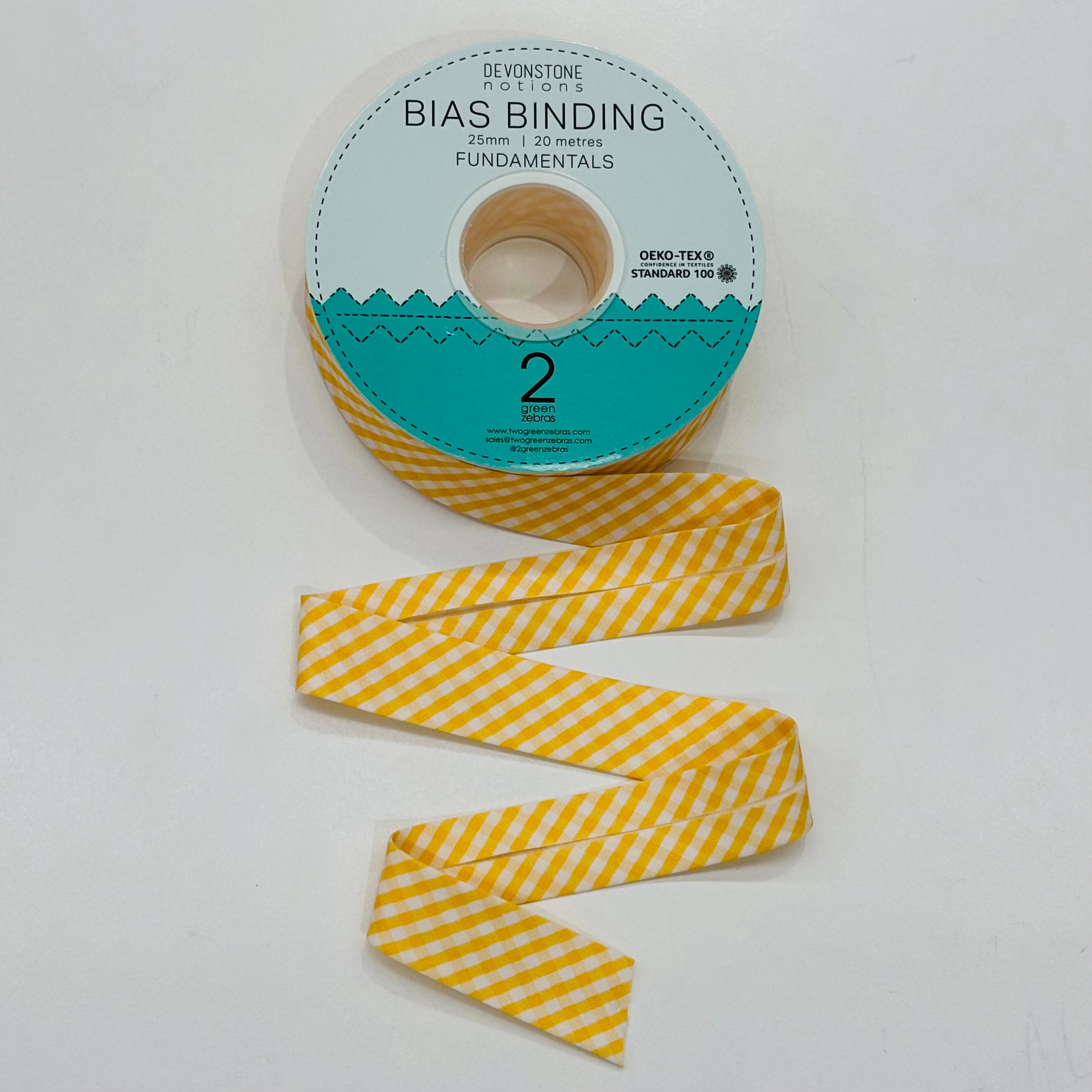 Bias Binding Tape DVBB2835 - 25mm/1 Inch Wide Sunnyside Stripe Cotton Fabric for Sewing, Quilting & DIY Crafts | Perfect for Garment Edges, Home Decor & Scrapbooking Projects