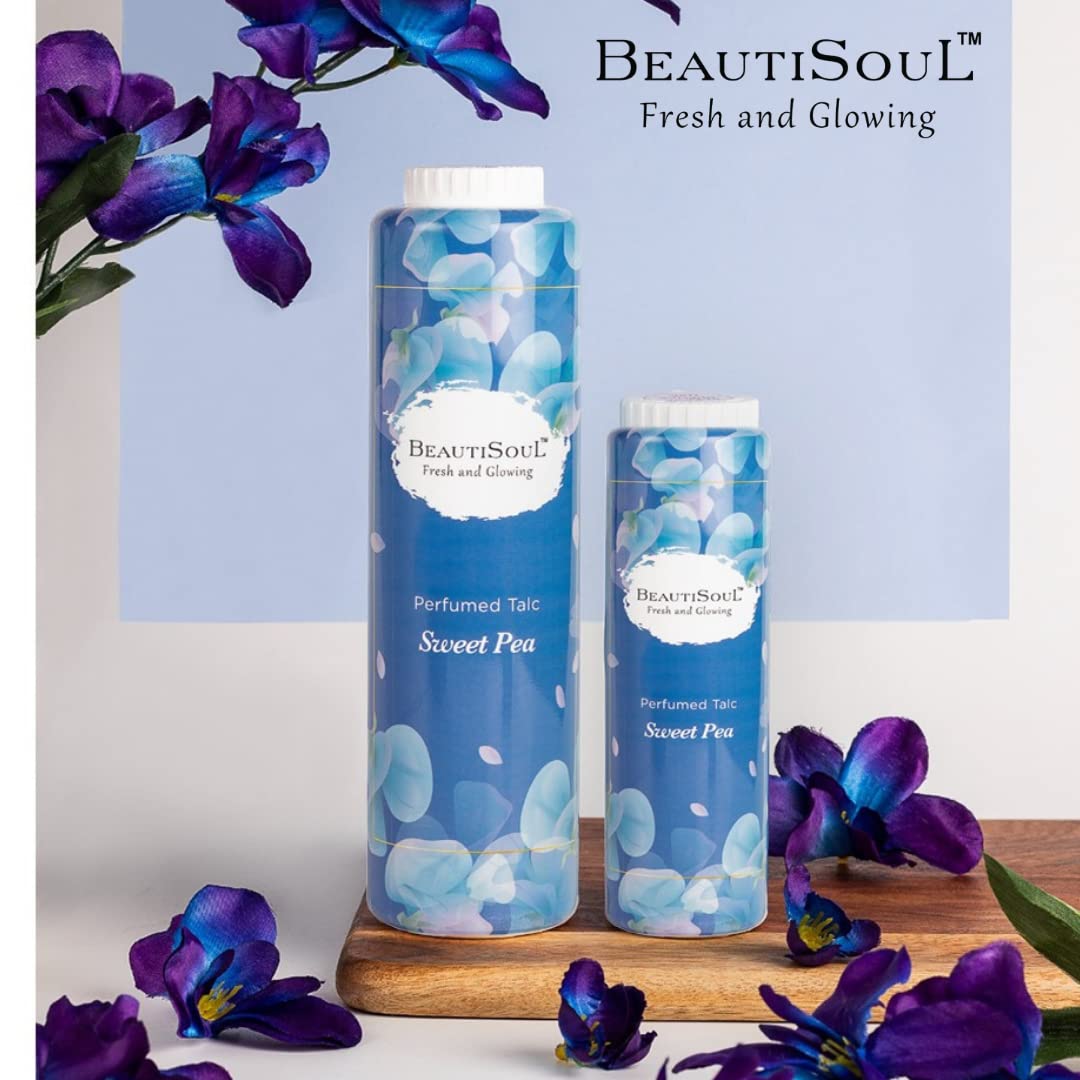 Beautisoul Sweet Pea & Ice Cool Perfumed Talc Powder Combo for Men - 2x100g Refreshing Body Powder | Post-Workout Freshness & Daily Comfort | Talcum Powder Gift Set for Gym & Travel