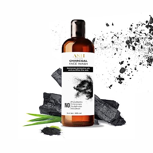 ASH Charcoal Face Wash 100g - Daily Exfoliating & Brightening Cleanser for Oily Skin with Activated Charcoal - Deep Cleansing, Fresh & Glowing Skin - Perfect for Morning & Night Skincare Routine