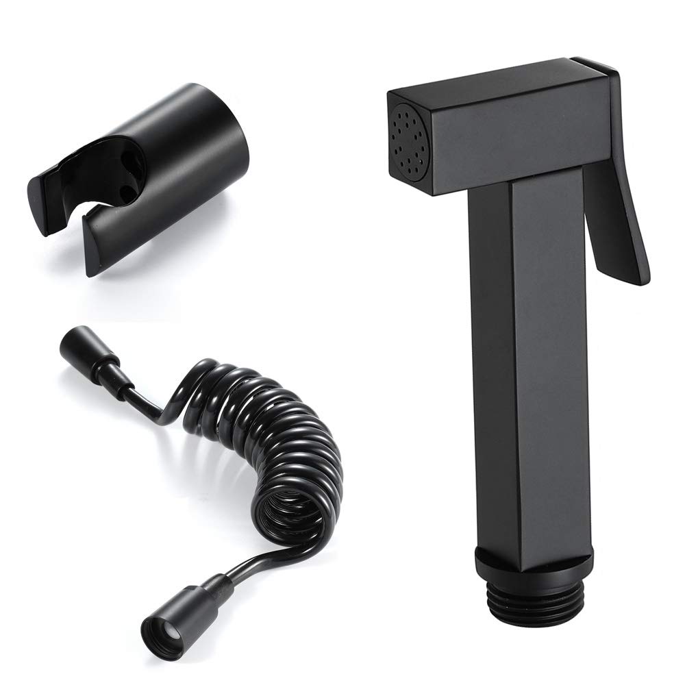 **Black & Brass Portable Handheld Shower Sprayer Kit - Wall Mounted Faucet Sprayer for Bathroom, Cloth Diaper Cleaning, Pet Washing & Outdoor Use**
