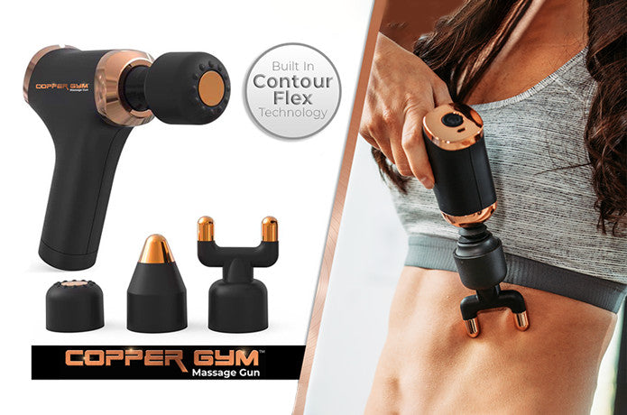 Premium Copper Deep Tissue Massage Gun - Portable Muscle Recovery & Pain Relief for Athletes - Perfect for Post-Workout, Gym, Home & Travel Use