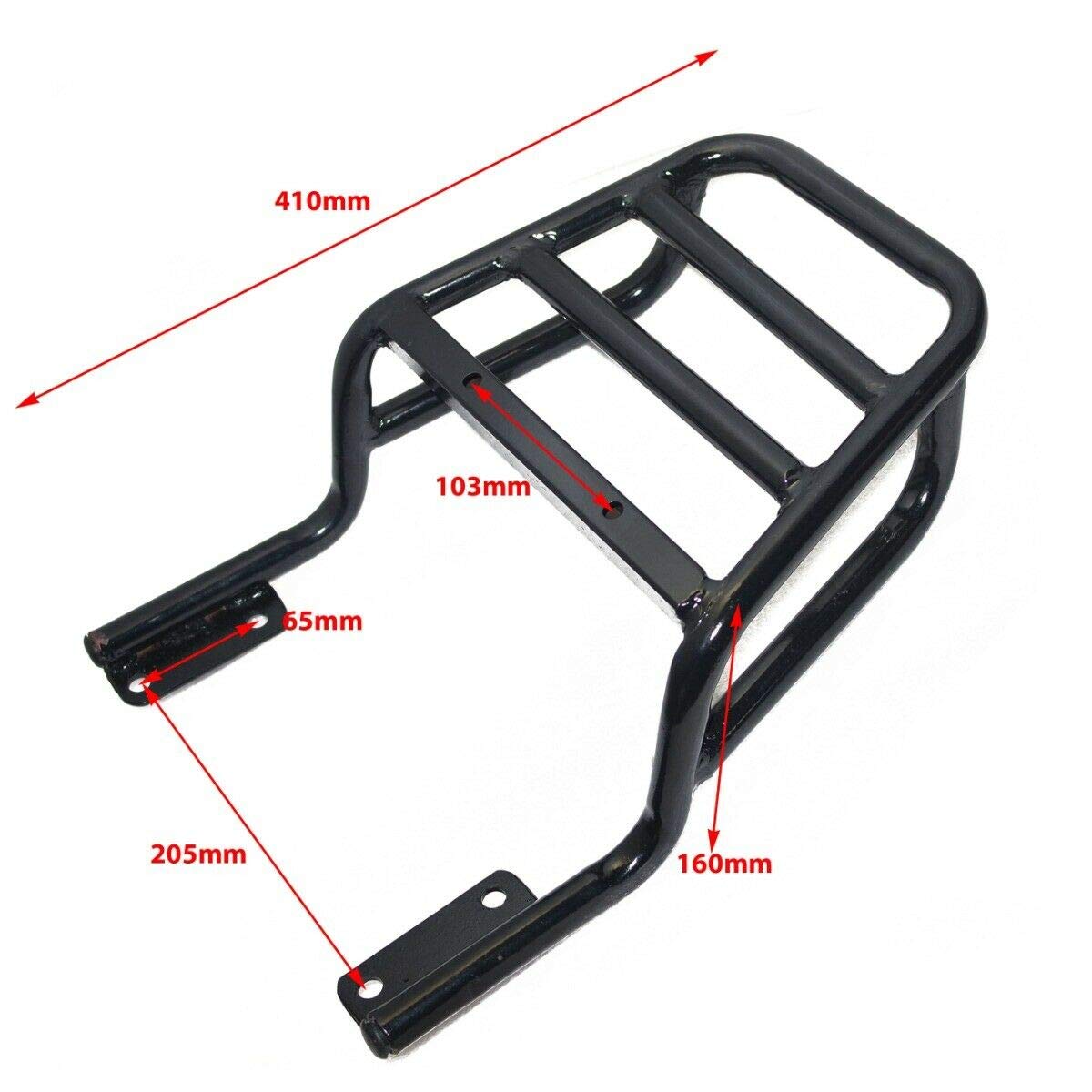 Black Rear Rack Luggage Carrier for Royal Enfield Interceptor 650 - Heavy Duty Motorcycle Cargo Rack for Touring & Adventure Riding
