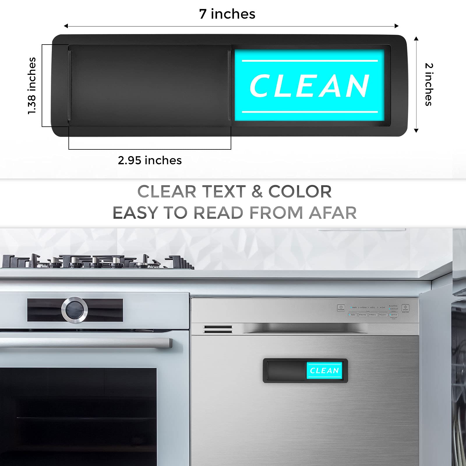 Dishwasher Magnet Clean Dirty Sign - Strong & Classic Kitchen Decor for Dishwasher Door - Stylish Home Organization Accessory (Perfect for Kitchens, Offices & Dorms)