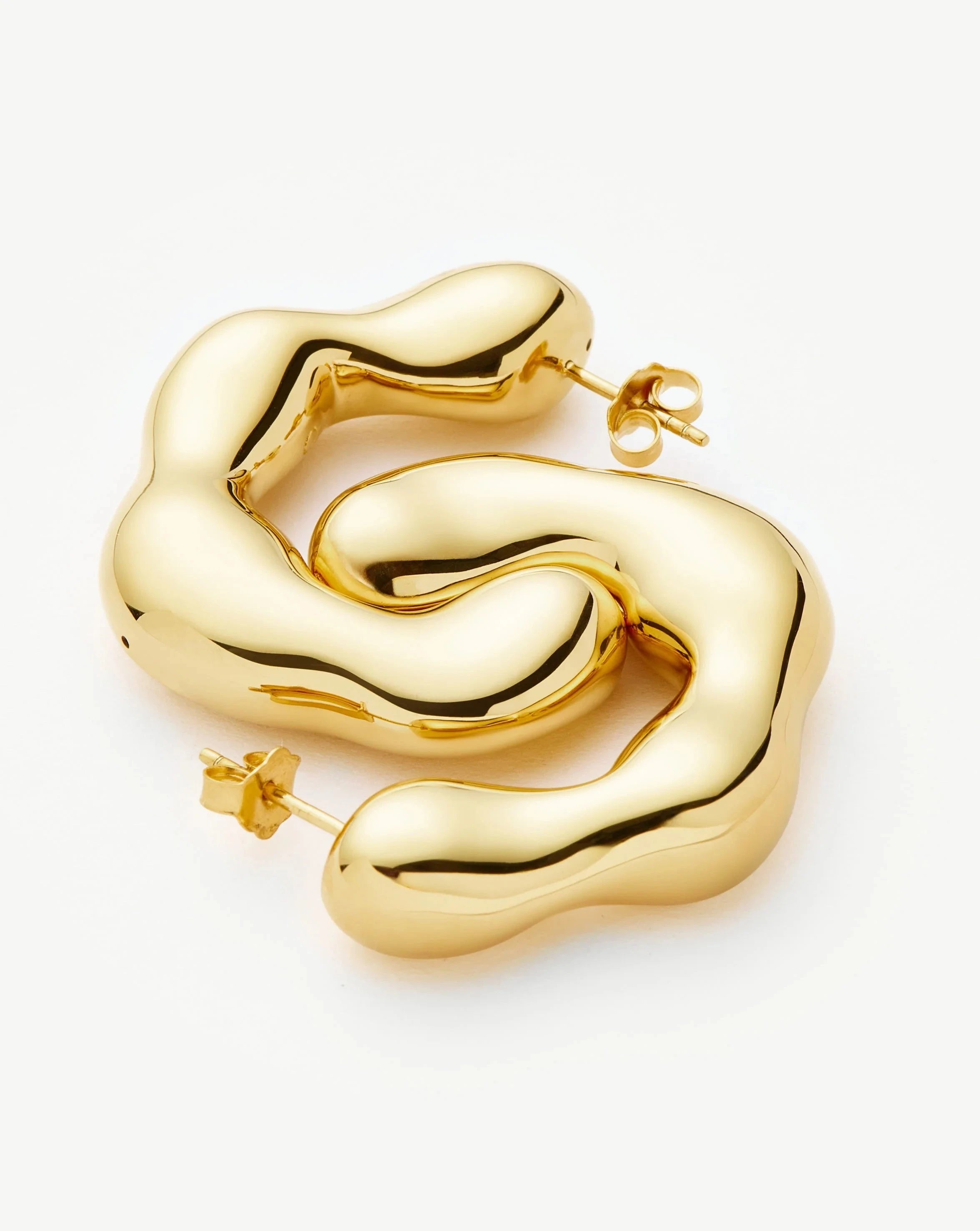 Eny Puffy Large Hoop Earrings | 18k Gold Plated Statement Earrings for Women | Perfect for Parties, Weddings & Everyday Wear