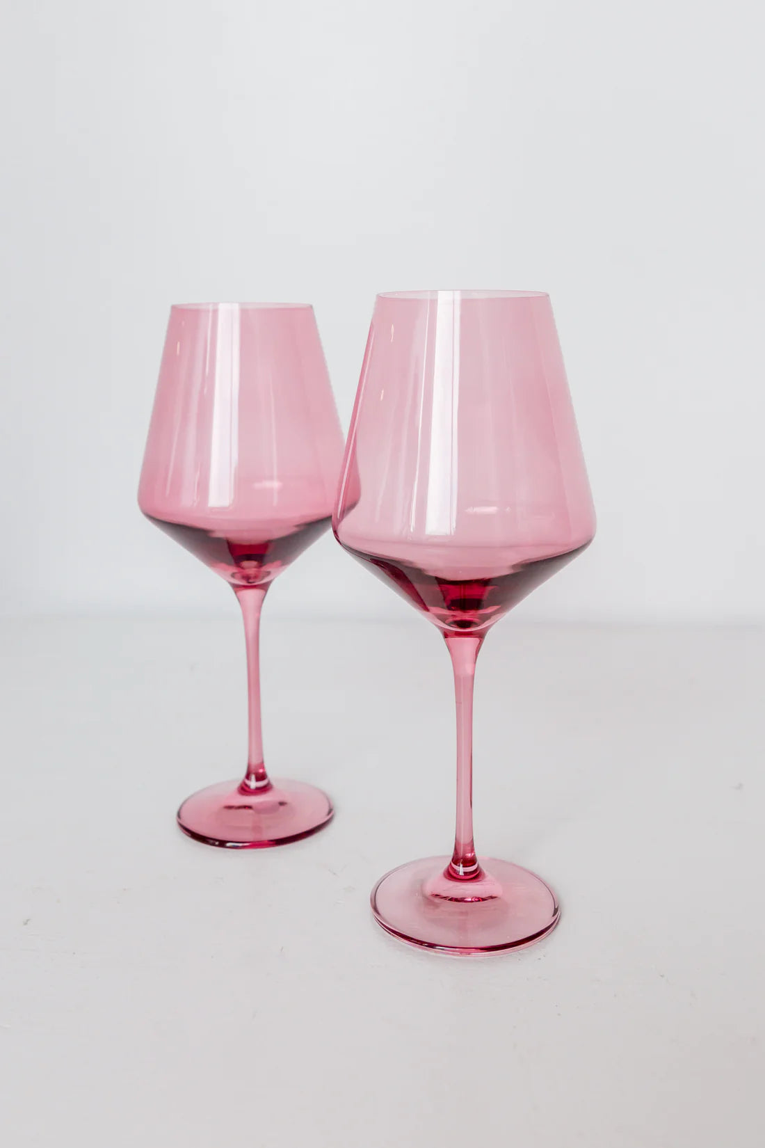 Elegant Estelle Colored Glass Wine Glasses Set of 2 - Perfect for Dinner Parties, Romantic Dates & Home Entertaining