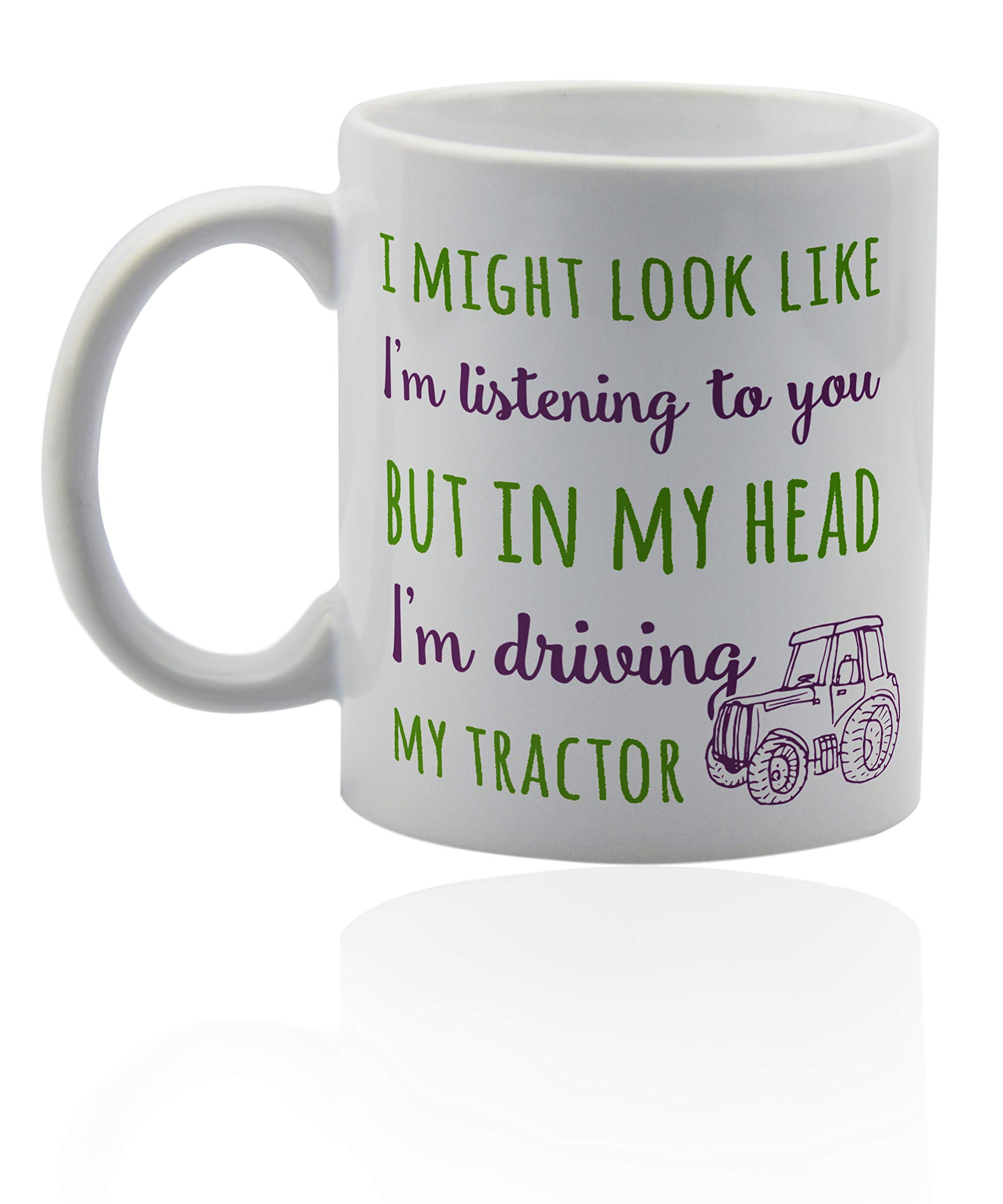 11 oz White Ceramic Tractor Coffee Mug - Durable Farm-Themed Cup for Farmers, Tractor Enthusiasts & Coffee Lovers - Perfect for Home, Office & Outdoor Use