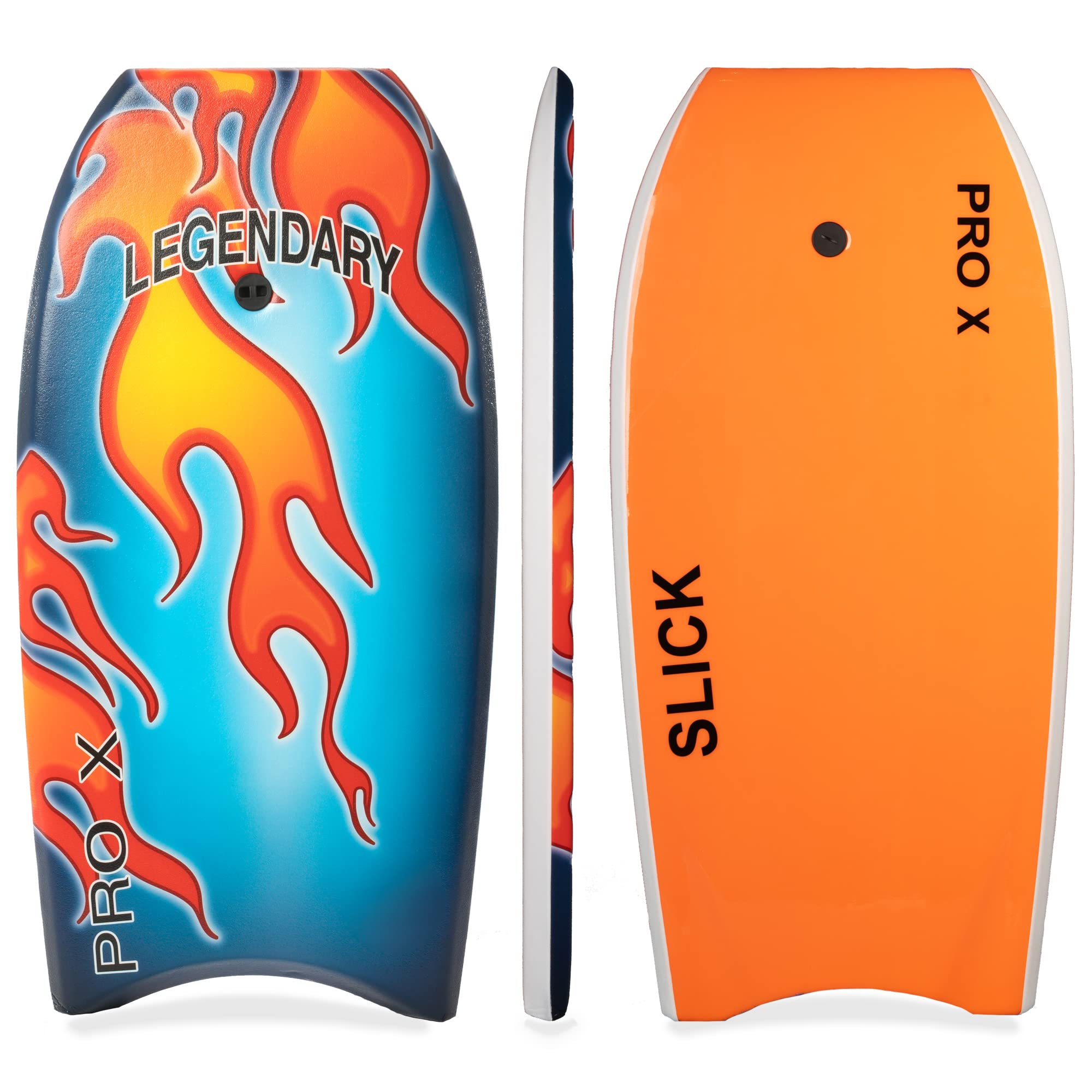 Legendary Pro X Bodyboard - Premium Hard Slick Bottom Boogie Board for Kids & Adults - Heat Sealed EPS Core with Leash - Perfect for Beach Waves, Surfing & Water Sports