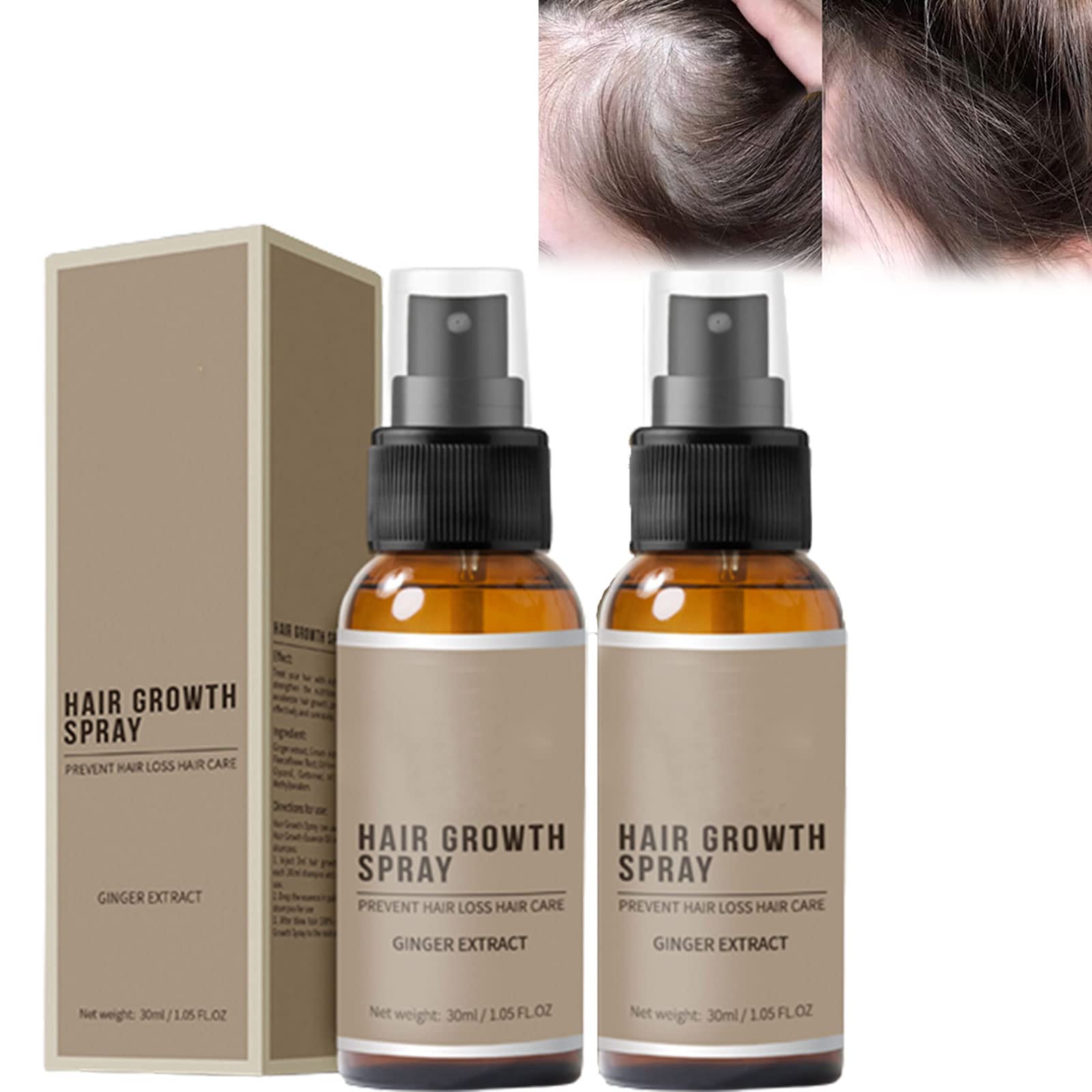 Purc Hair Growth Spray & Oil Set - Natural Hair Regrowth Essence & Density Essential Oil for Fast Hair Growth (2pcs) - Perfect for Thinning Hair, Hair Loss Treatment, and Scalp Care at Home