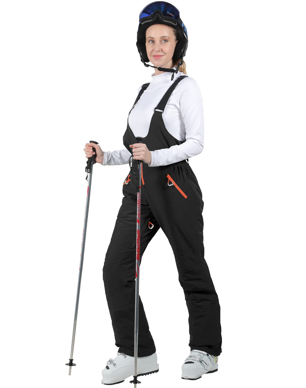 Fit Space Women's Ski Bibs - Waterproof 20K, Stretchable & Breathable Winter Snow Pants for Skiing, Snowboarding & Outdoor Activities