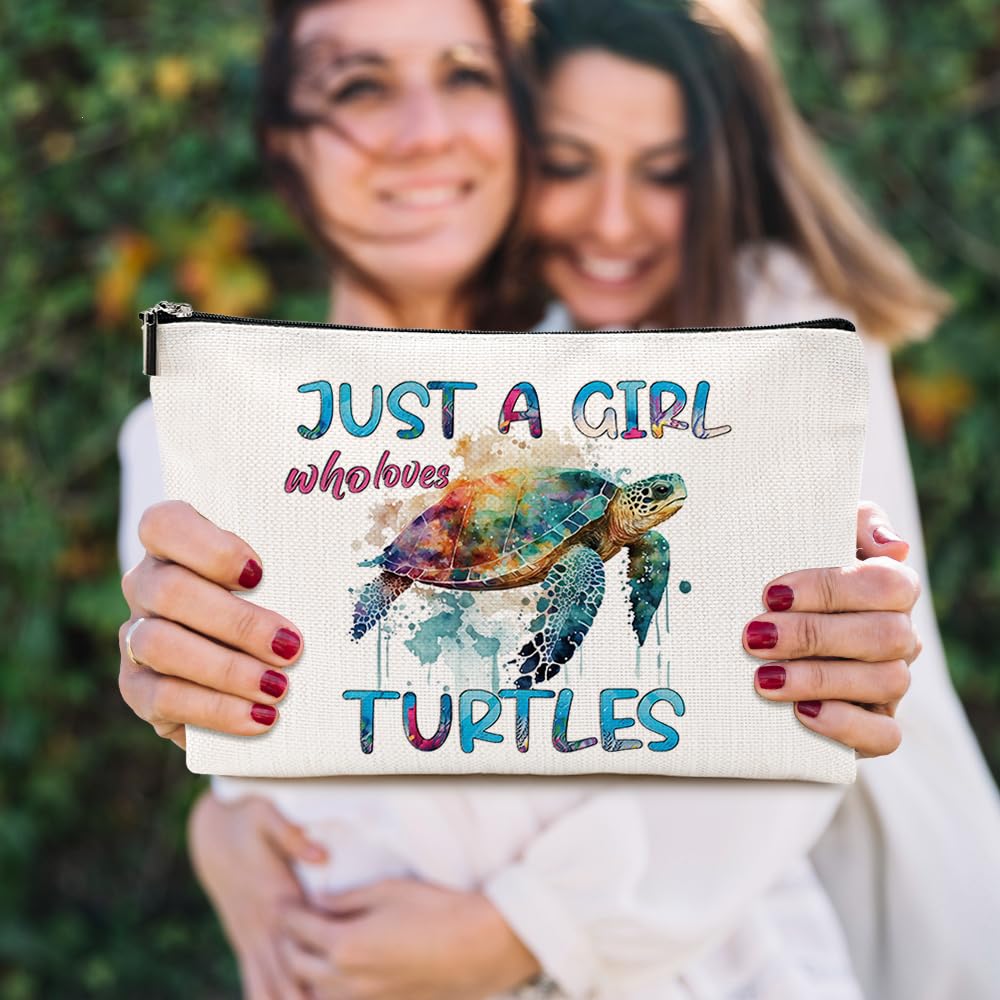 Funny Turtle Makeup Bag - Cute Sea Turtle Cosmetic Pouch for Women & Girls | Perfect Gift for Turtle Lovers, Sister, Daughter, Bestie | Great for Graduation, Mother's Day, Christmas & Birthday | Travel & Daily Makeup Organizer