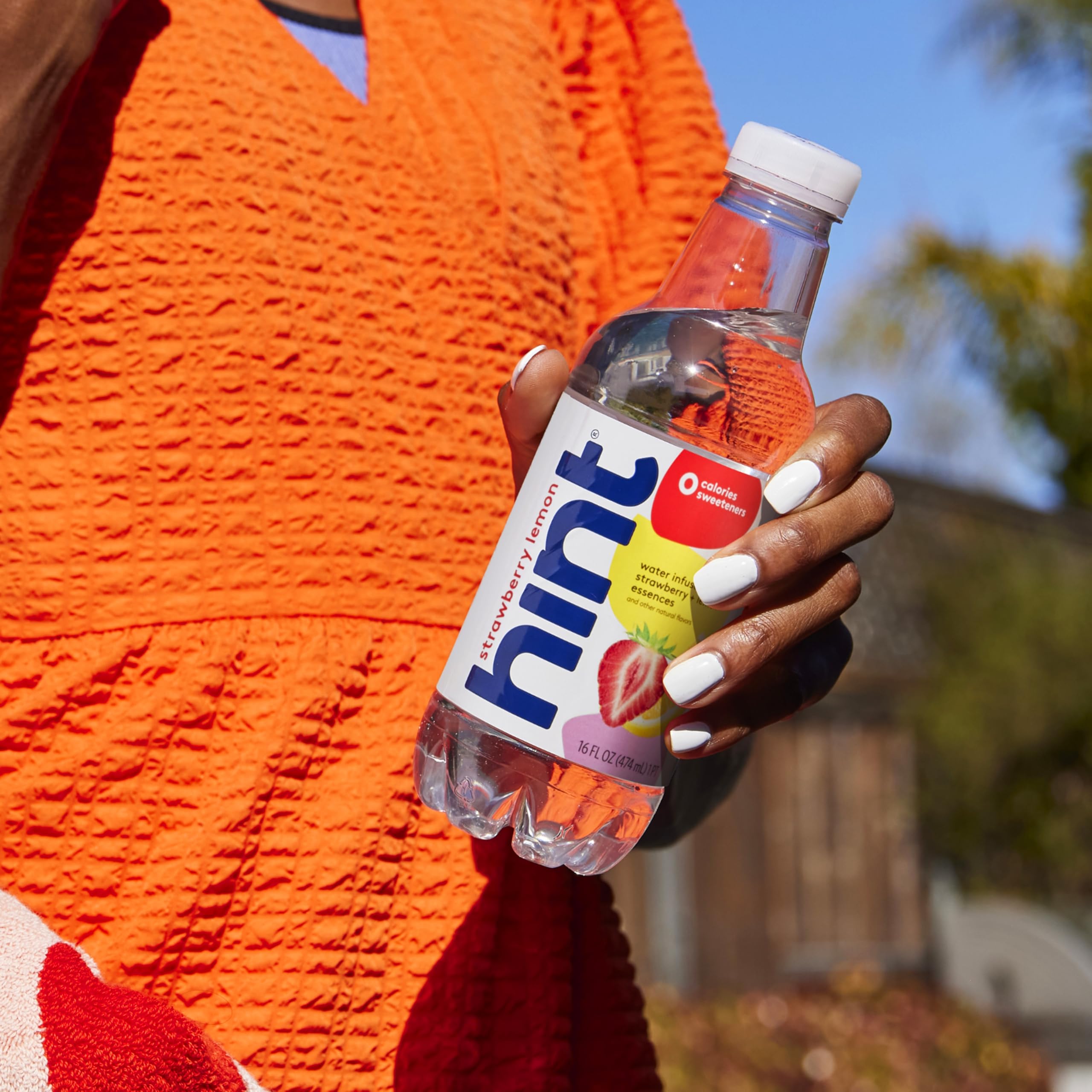 **Strawberry Lemon Hint Water - 12 Pack (16 oz Bottles) | Sugar-Free, Zero Calorie, No Artificial Flavors or Preservatives | Refreshing Hydration for Workouts, Office & On-The-Go**