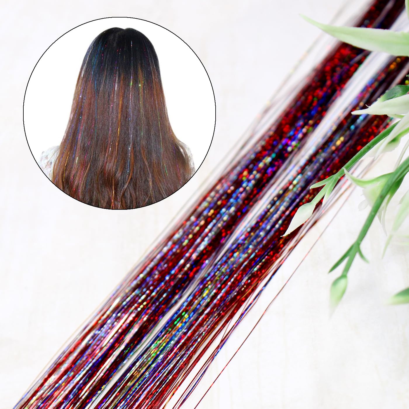 Kabello Sparkle Highlights Hair Extensions for Women & Girls - Pink Ombre Clip-in Extensions for Parties, Cosplay & Special Occasions