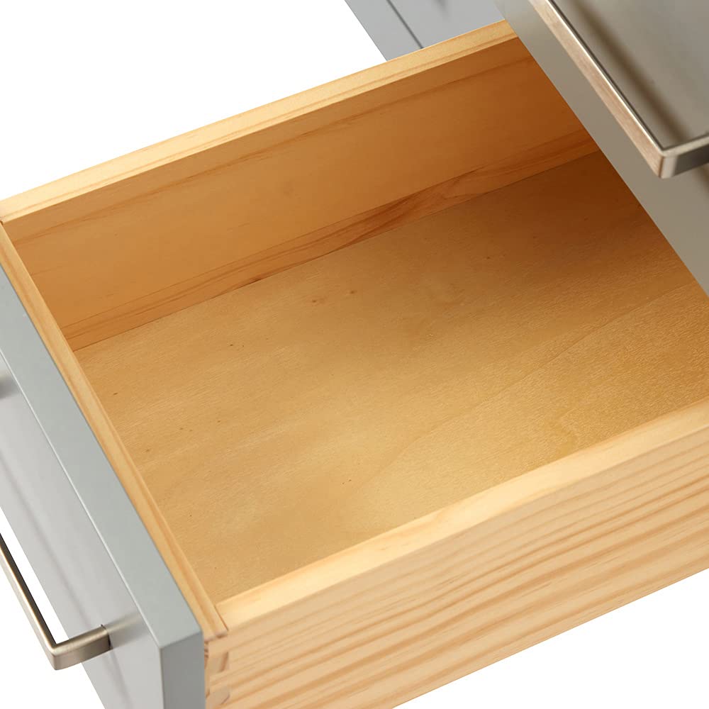 DKB Beckford Series 42 Inch Grey Bathroom Vanity Base Cabinet with Center Sink, 2 Soft Close Doors & 9 Full Extension Dovetail Drawers – Perfect for Modern Bathroom Remodeling and Space-Saving Storage Solutions