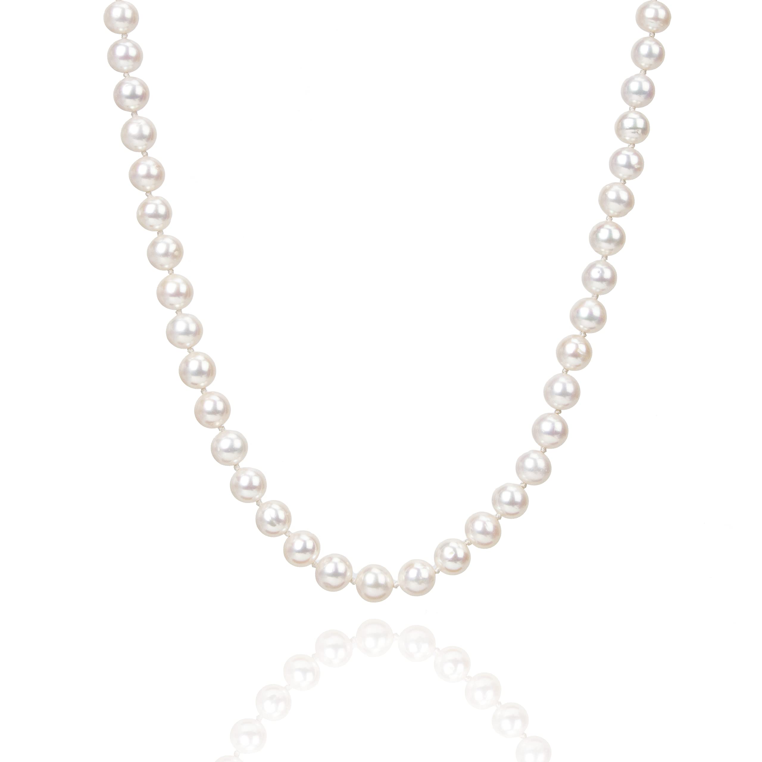 AAAAA Quality Freshwater Cultured Pearl Necklace for Women - Genuine Real Pearl Strand, Elegant Fine Jewelry Gift for Her - Perfect for Weddings, Anniversaries & Special Occasions