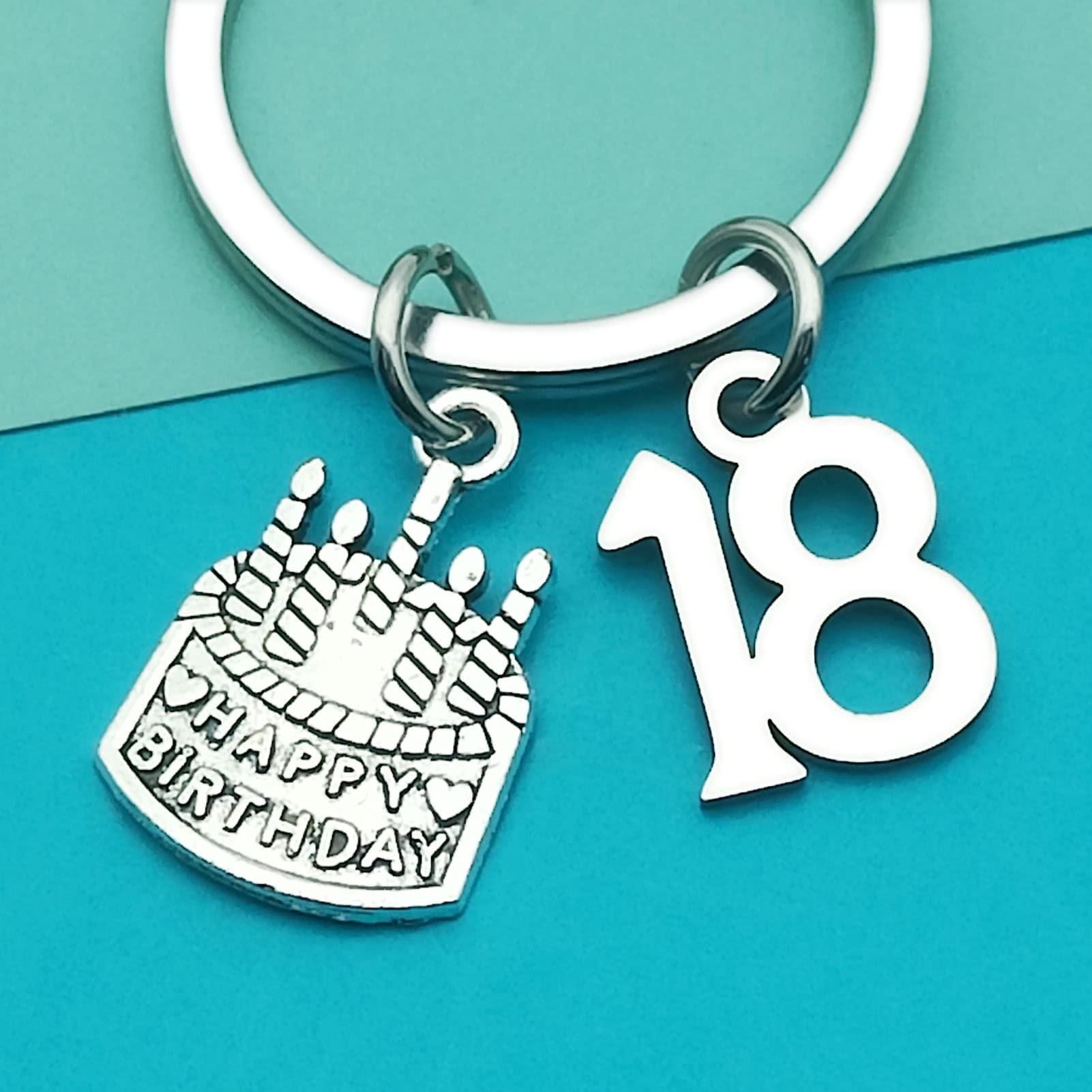 18th Birthday Keychain Gift - Inspirational Turning 18 Jewelry for Women, Men, Friends, Son & Daughter - Perfect Graduation, Milestone Celebration & Encouragement Present - Engraved Happy Birthday Keepsake for Special Occasions