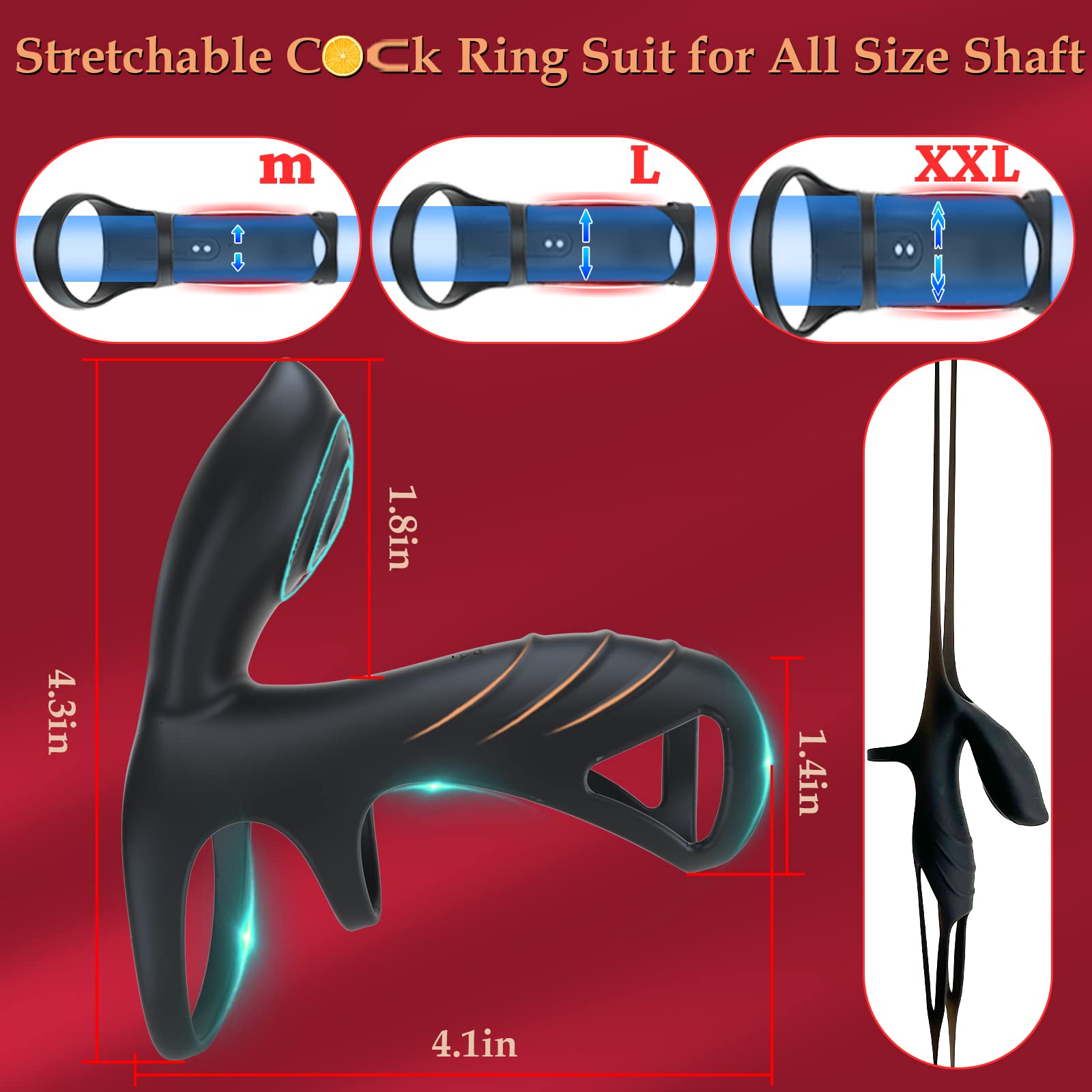 Premium Silicone Vibrating Cock Ring - 10 Speed Modes for Enhanced Pleasure, Couples Sex Toy for Men & Women, G-Spot & Clitoris Stimulator - Perfect for Romantic Nights & Spicing Up Your Relationship