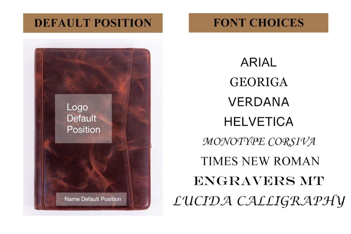 Personalized Engraved Leather Portfolio Padfolio for Men - Custom Gifts for Dad, Husband, Son - Father's Day, Birthday Present - Oil Wax Finish - Perfect for Business Meetings, Office Use & Professional Gifting