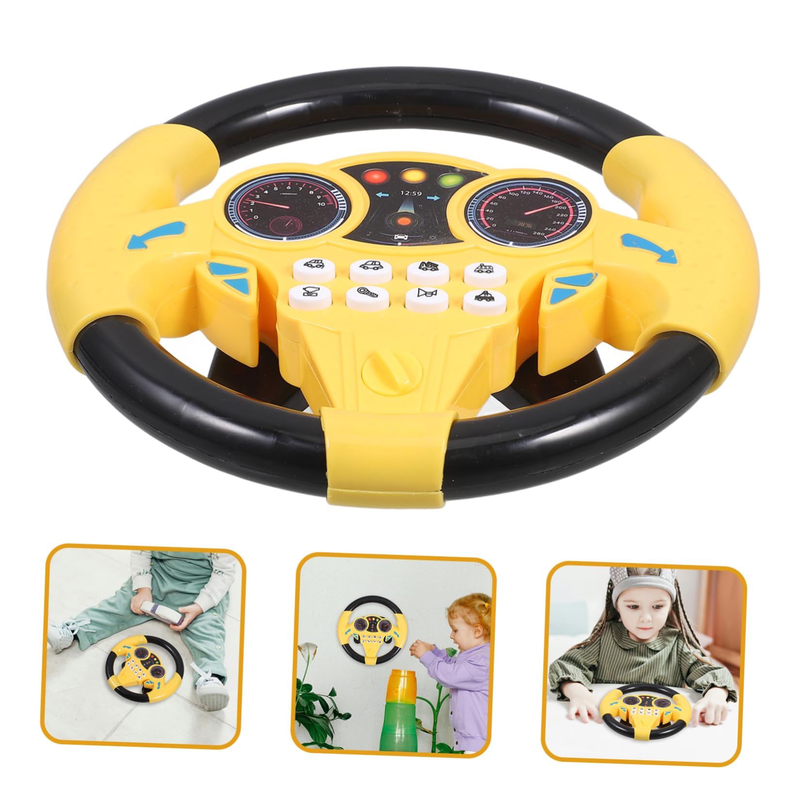 2pcs Electric Steering Wheel Toy Car for Kids - Realistic Driving Simulation with Sound & Light Effects - Perfect for Boys & Girls Pretend Play at Home or Outdoor