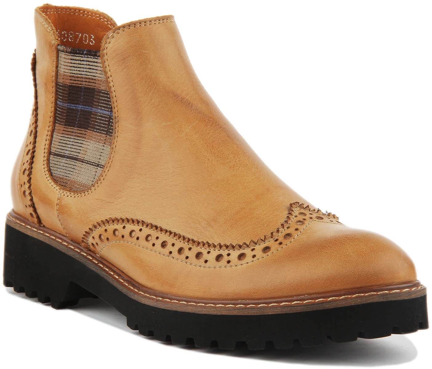 Justin Reece Harriet Women's Leather Ankle Boots - Beige/Tan (UK 7) | Comfortable & Stylish Fall Booties for Work, Casual Outfits & Date Nights