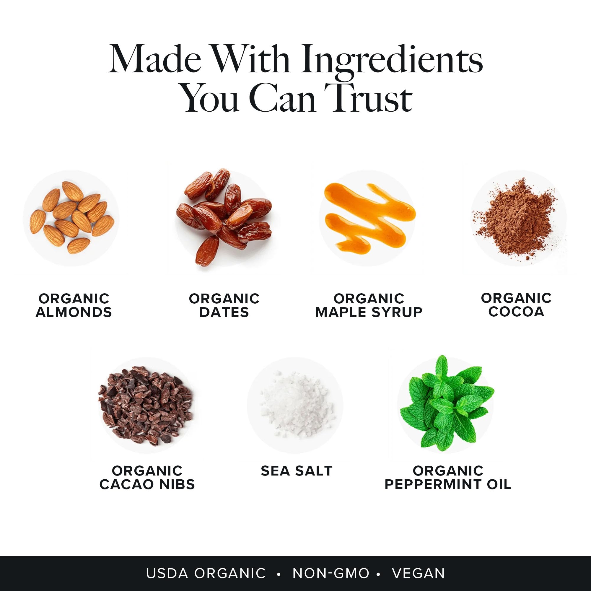 Truvani Vegan Protein Bars - Chocolate Mint 4 Pack | Organic Plant-Based Snack for Hiking & Workouts