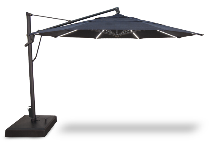 13' Starlux LED Cantilever Umbrella - Outdoor Patio Umbrella with Bright LED Lights, Waterproof & Windproof for Backyard, Poolside, Garden, Restaurant (In Stock)