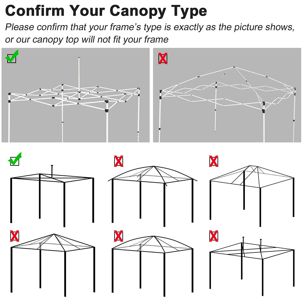 InstaHibit 10x10 Pop Up Canopy Replacement Top - CPAI 84 Certified Waterproof & UV Protection - Perfect for Outdoor Events, Camping, Beach & Backyard Parties
