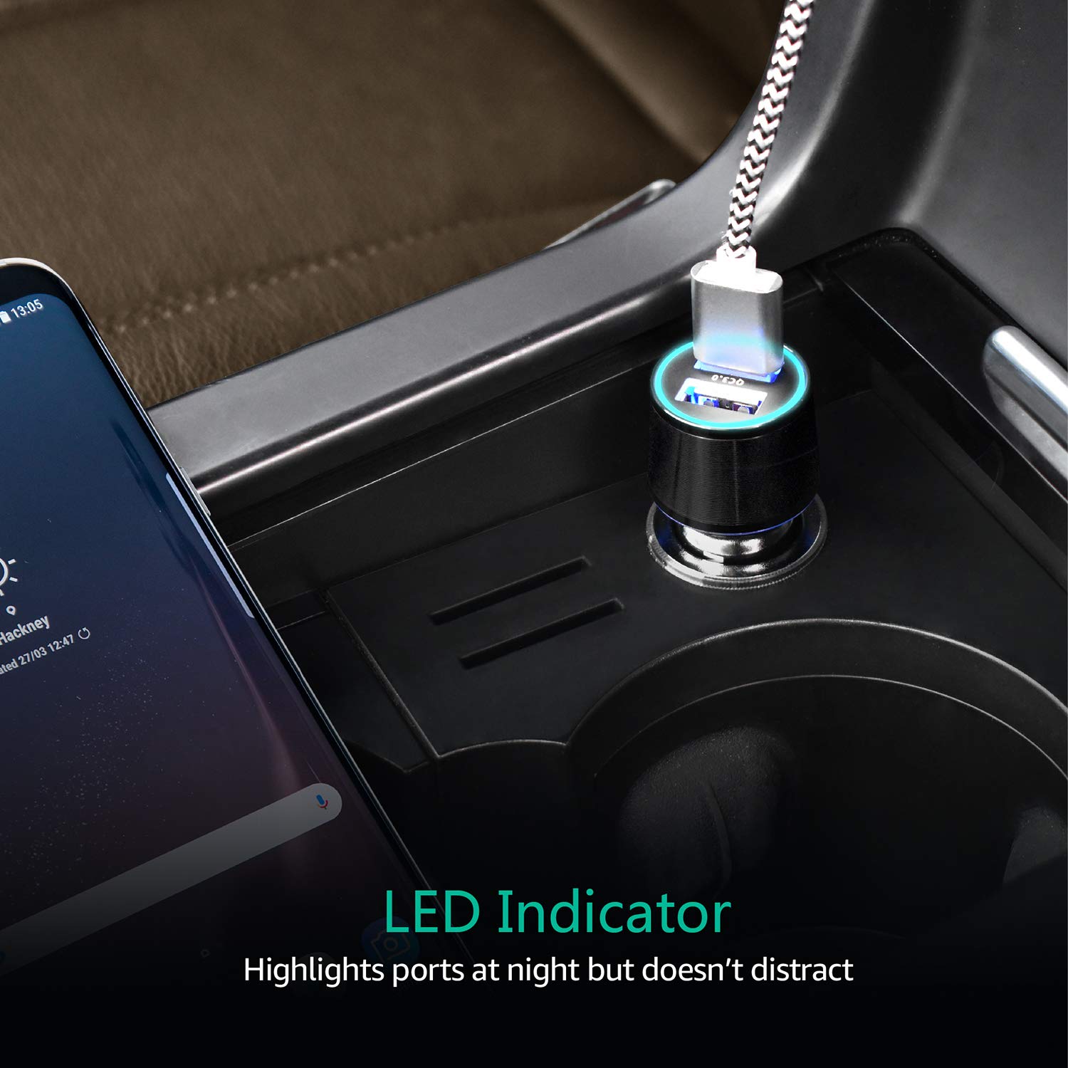 Fast Charging USB Car Charger 34W Dual Port QC 3.0 - ARTTRON Flush Fit Car Adapter for iPhone 15 Pro Max/14/13/12/11/X, iPad Air/Mini 3, Samsung Note 9/S10/S9 - Perfect for Road Trips & Daily Commutes