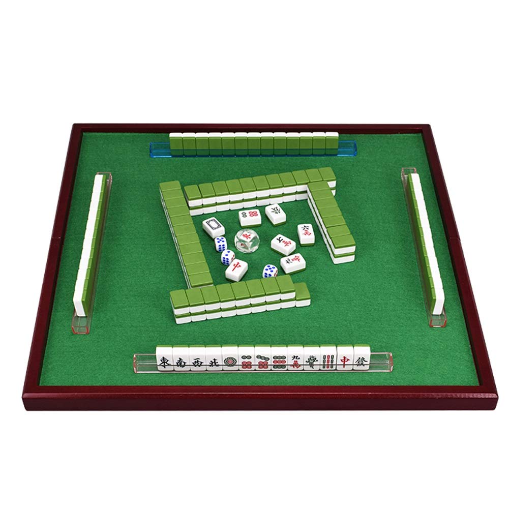 Premium Mini 144-Piece Mahjong Tile Set - Portable Chinese Traditional Travel Board Game - Lightweight & Compact for Easy Storage (Pink) - Perfect for Family Gatherings, Travel, and Game Nights