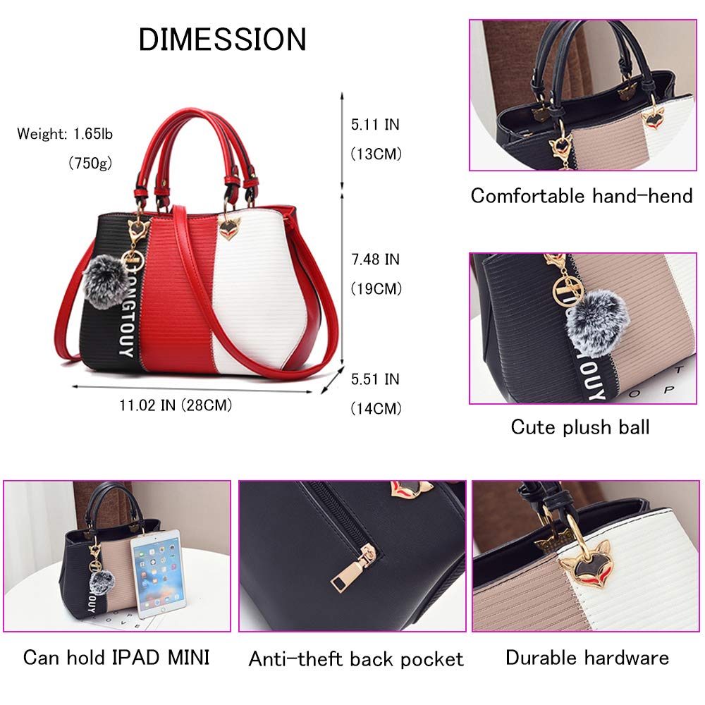 Stylish Women's PU Leather Handbags - Fashionable Satchel & Shoulder Tote Purses for Work, Travel & Everyday Use