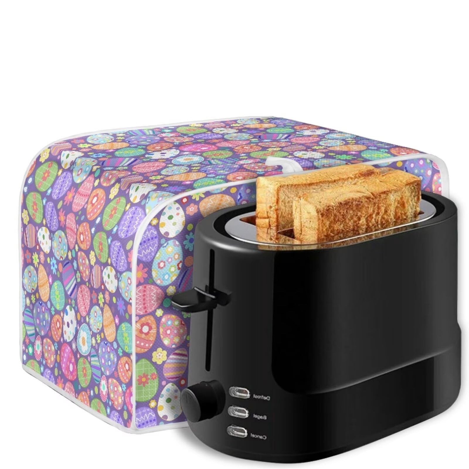 Vibrant Easter Egg Toaster Cover for 2-Slice Toasters - Cute Kitchen Appliance Decor, Bread Maker Protector, Lightweight Oven Cover - Perfect for Easter Decorations, Spring Kitchen Accessories & Small Appliance Protection