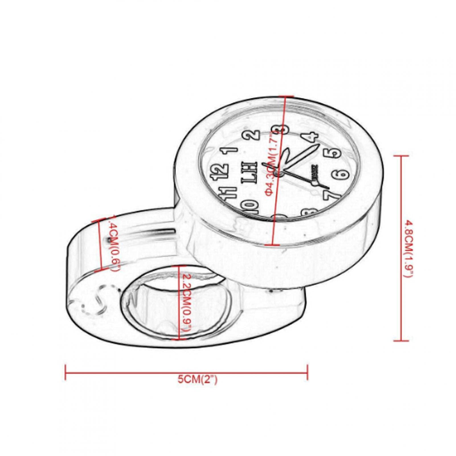 Shockproof Motorcycle Handlebar Clock - Waterproof Digital Dial Watch for Harley, Honda, Yamaha - Perfect for Cruiser, Touring & Adventure Bikes - Durable Timepiece for Long Rides & Outdoor Adventures