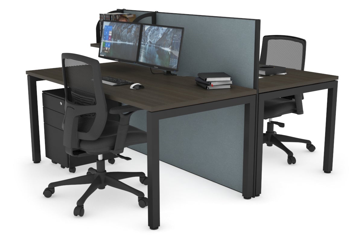 Horizon Quadro 2-Person Office Workstation Bench with Square Legs - 47