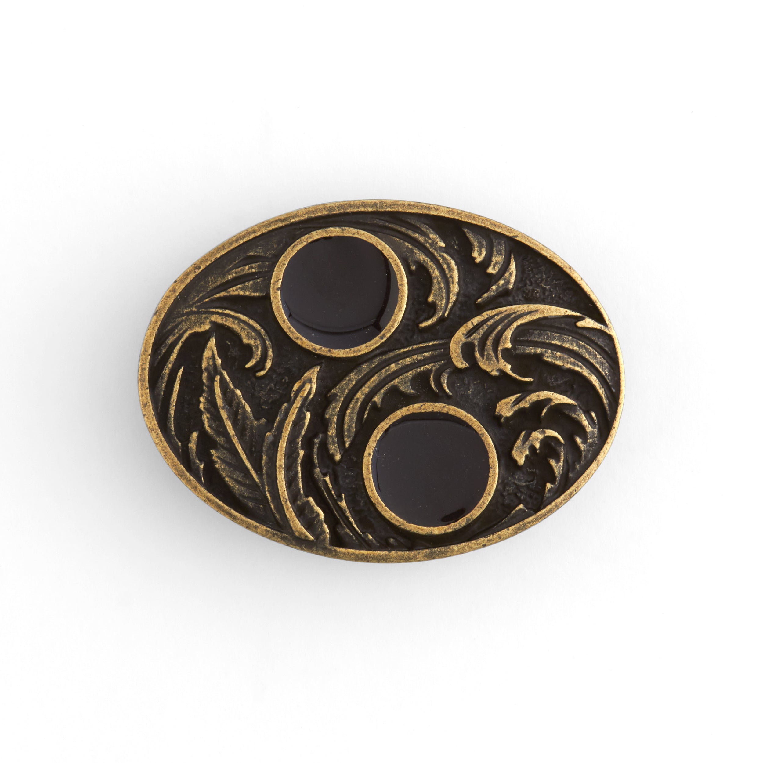 Feathers & Stones Concho Belt Buckle - Western Style Silver Concho for Leather Belts - Perfect for Cowboy Boots, Biker Jackets & Western Fashion Accessories