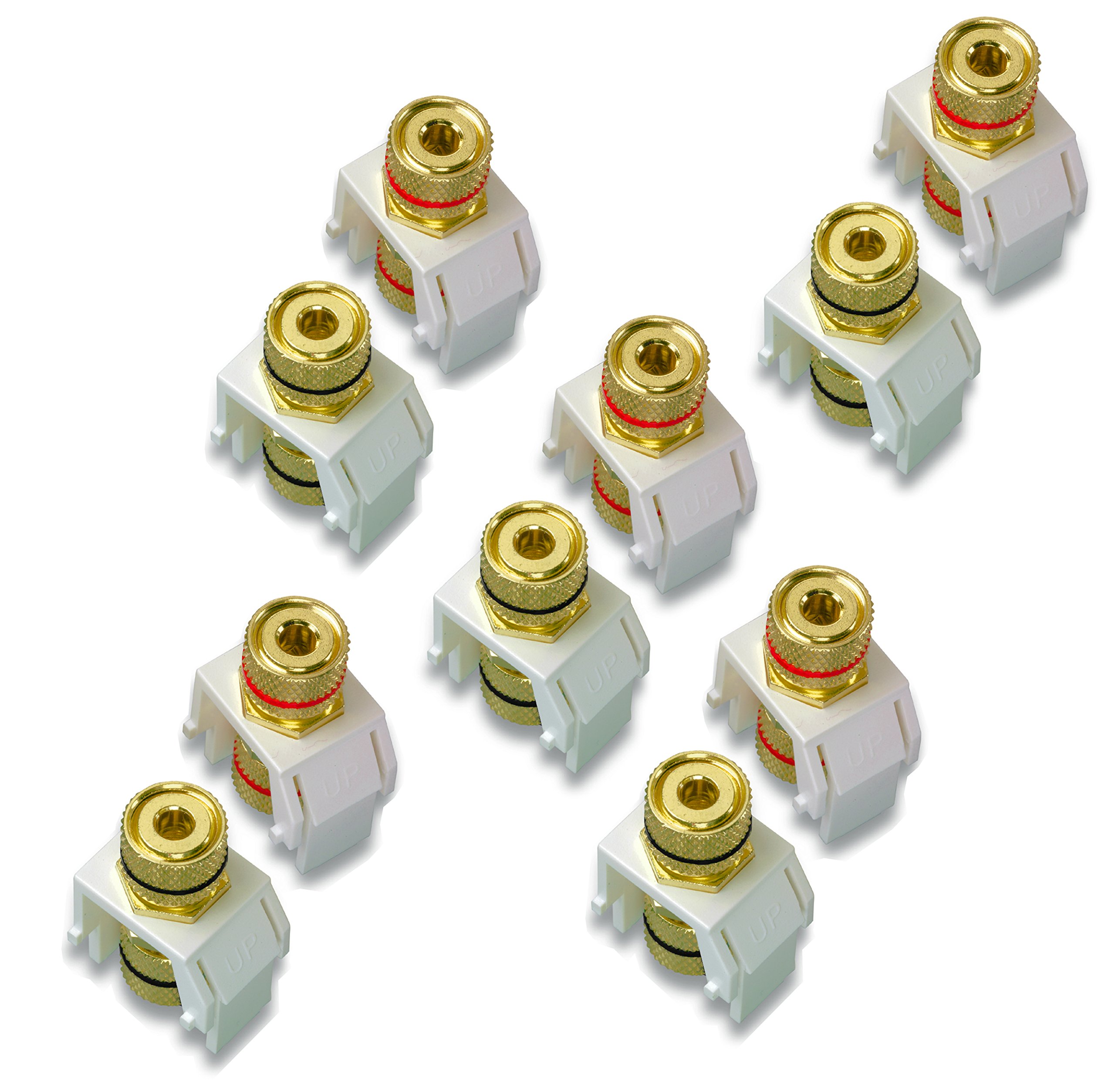 Legrand OnQ WP3457WHV5 5-Pack White Speaker Binding Posts with Banana Plug Termination - High-Quality Audio Connectors for Home Theater & Stereo Systems