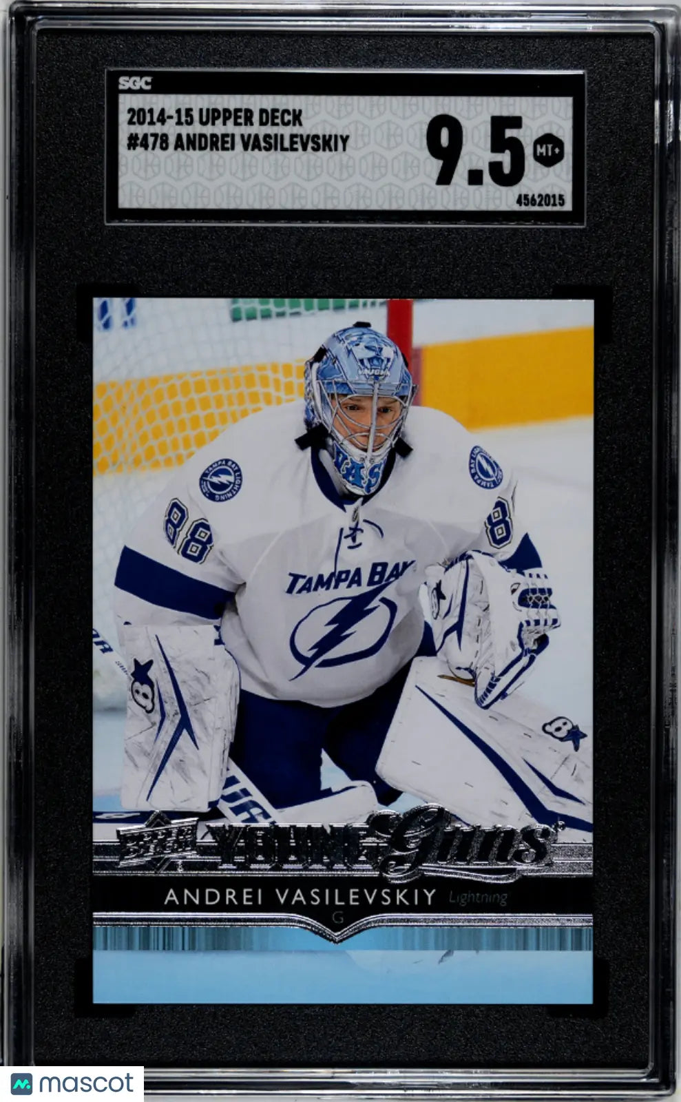 2014-15 Upper Deck Series 2 Andrei Vasilevskiy Young Guns Rookie Card SGC 9.5 Gem Mint - Perfect for Hockey Card Collectors and Tampa Bay Lightning Fans