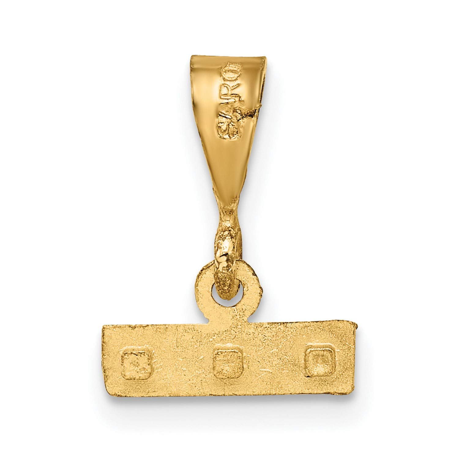 14K Yellow Gold Small Satin Number Holder Pendant with Accented Border - 14mm x 11mm Charm for Birthdays, Anniversaries & Special Occasions - Personalized Jewelry Gift for Women