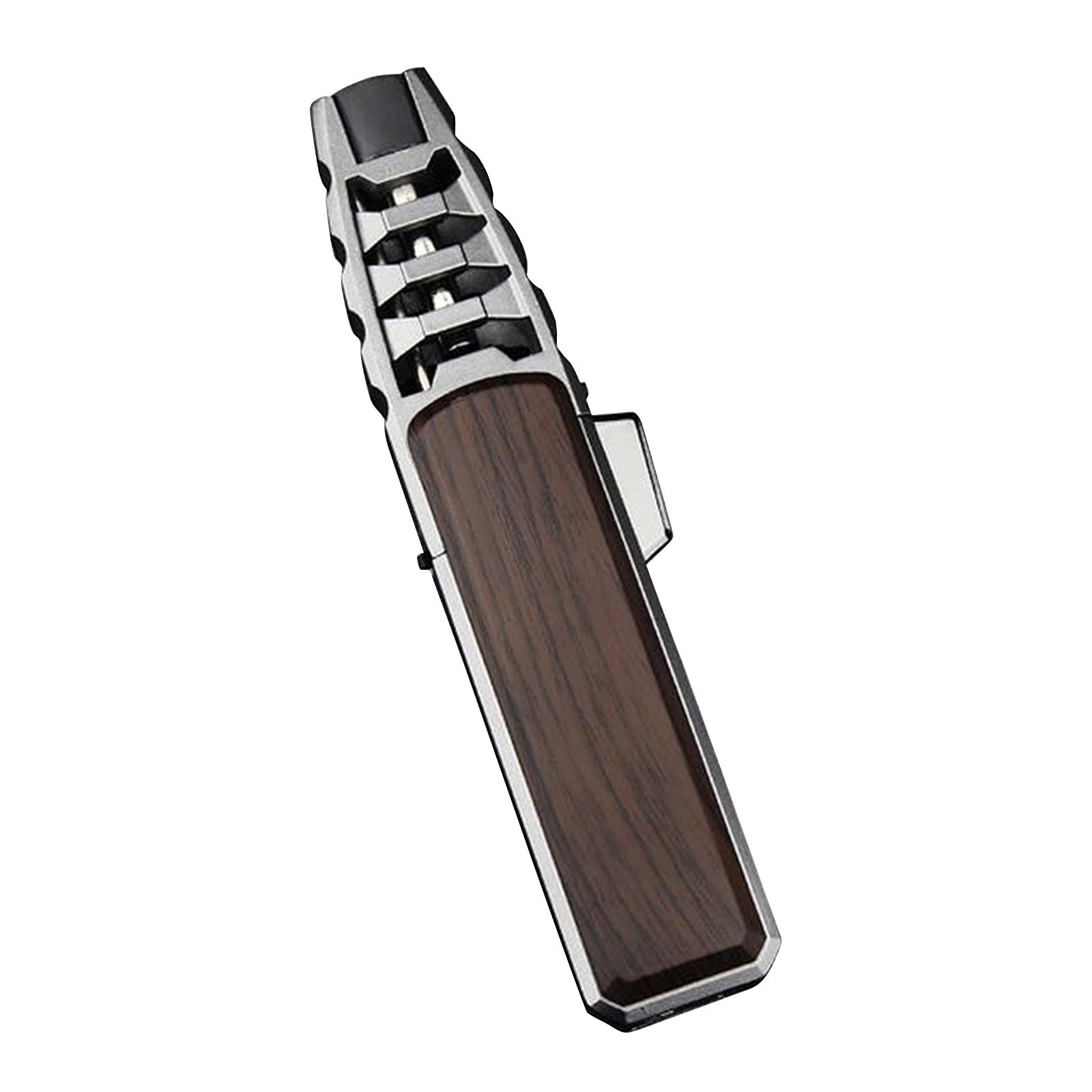 Solar Beam Torch Lighter - Windproof Jet Flame Butane Lighter for Candle Lighting, Camping, BBQ & Kitchen Use - High-Power Turbine Torcher (Brown) - Perfect for Outdoor Adventures & Home Cooking (Butane Not Included)