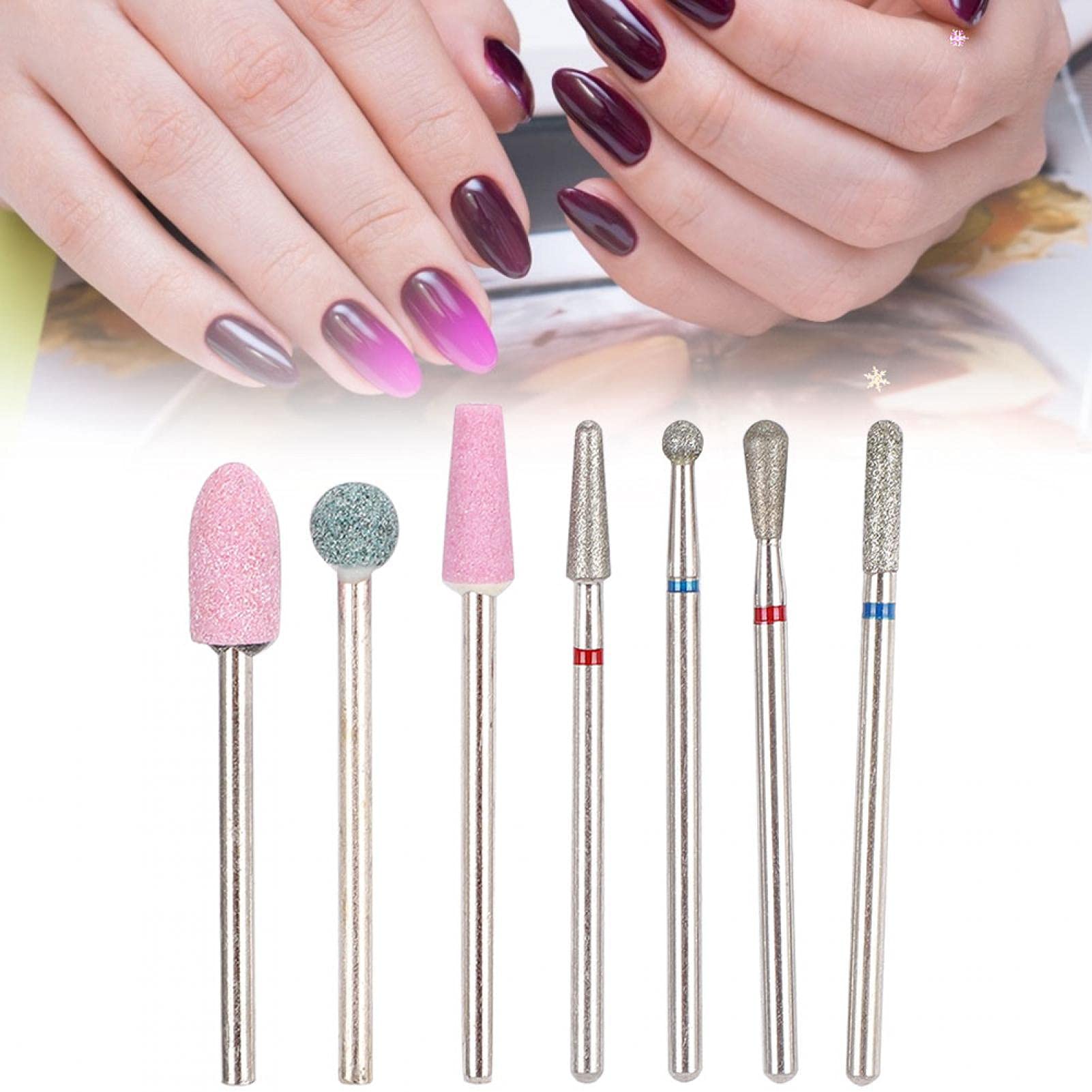 6pcs Professional Cuticle Drill Bits Set - Cone Shaped Nail Grinding Heads for Electric Manicure, Sanding & Polishing - Perfect for At-Home & Salon Nail Care (#1)