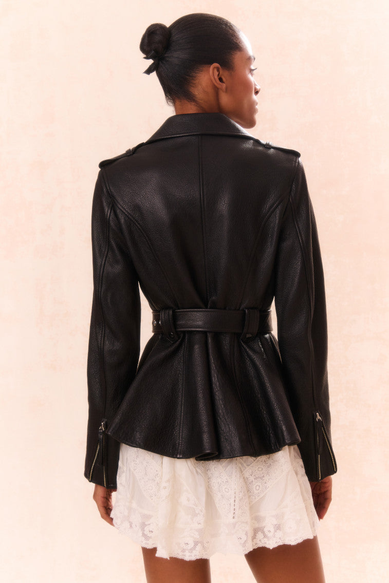 Premium Montine Lamb Leather Moto Jacket for Women - Stylish Biker Jacket with Zipper Details | Perfect for Motorcycle Riding, Night Out & Fashion Statement