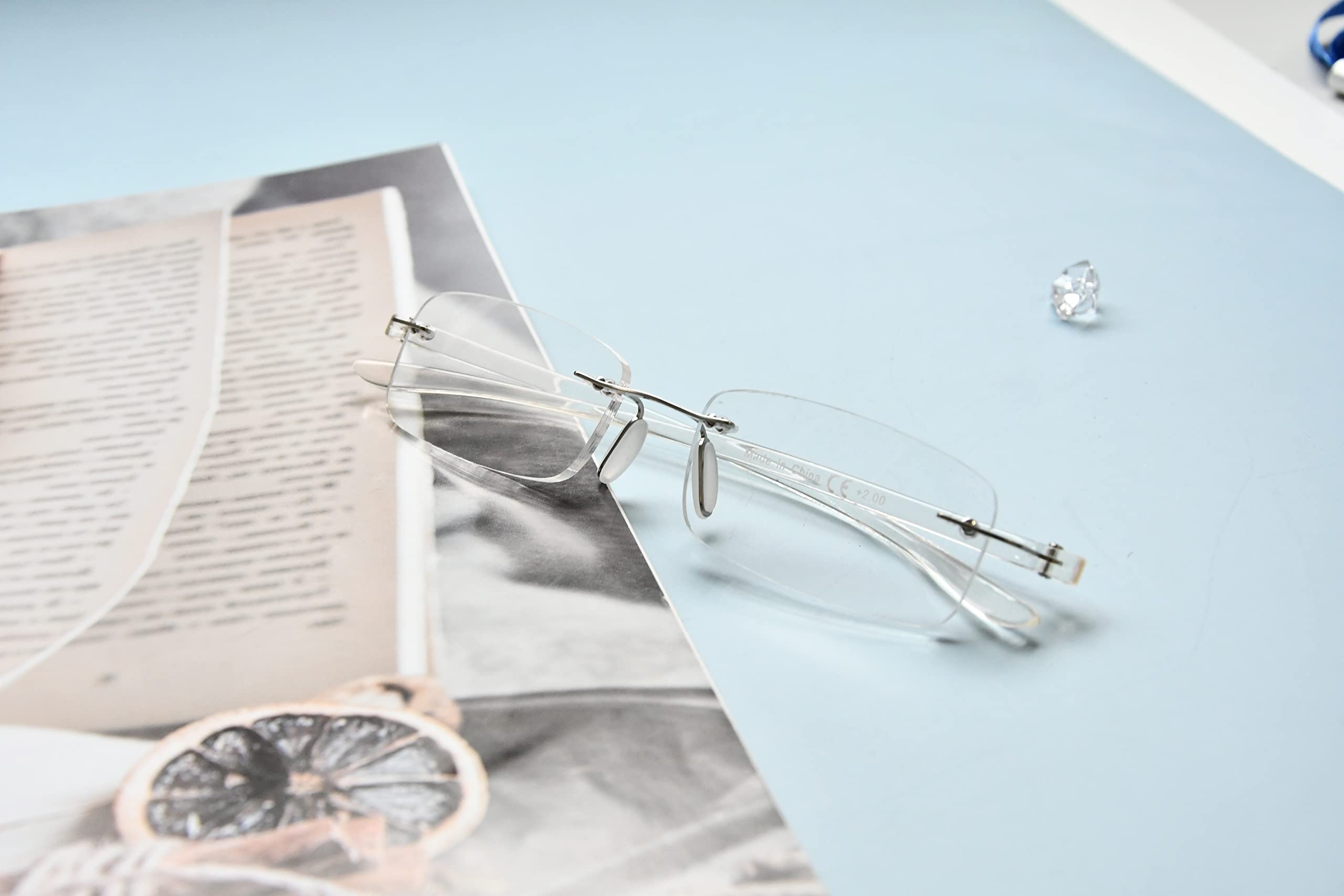 Eyekepper Small Lens Rimless Reading Glasses for Men & Women - Lightweight & Stylish for Reading, Computer Use & Office Work