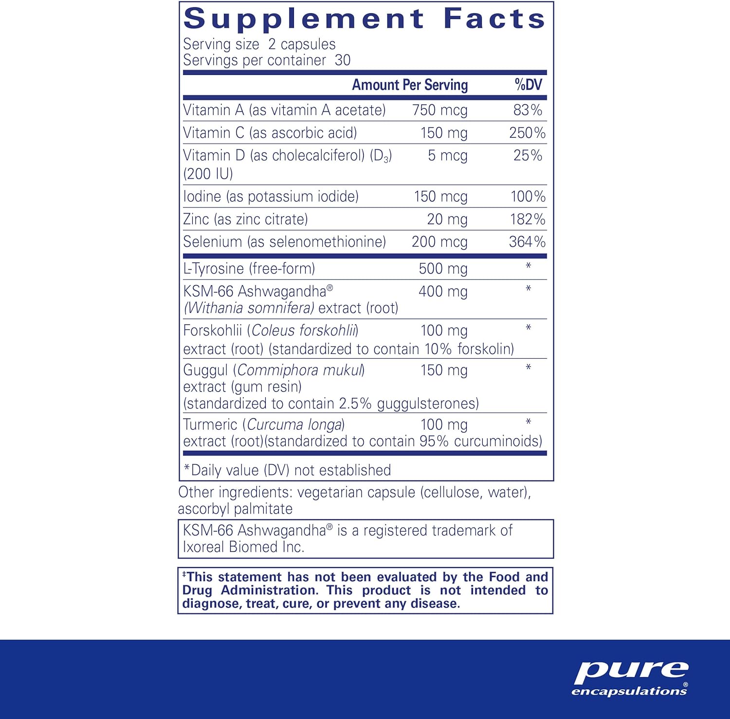 Pure Encapsulations Thyroid Support Complex (TS21, TS26) - Thyroid Health Supplement for Metabolism & Energy - Supports Healthy Thyroid Function for Men & Women - Perfect for Daily Wellness Routine