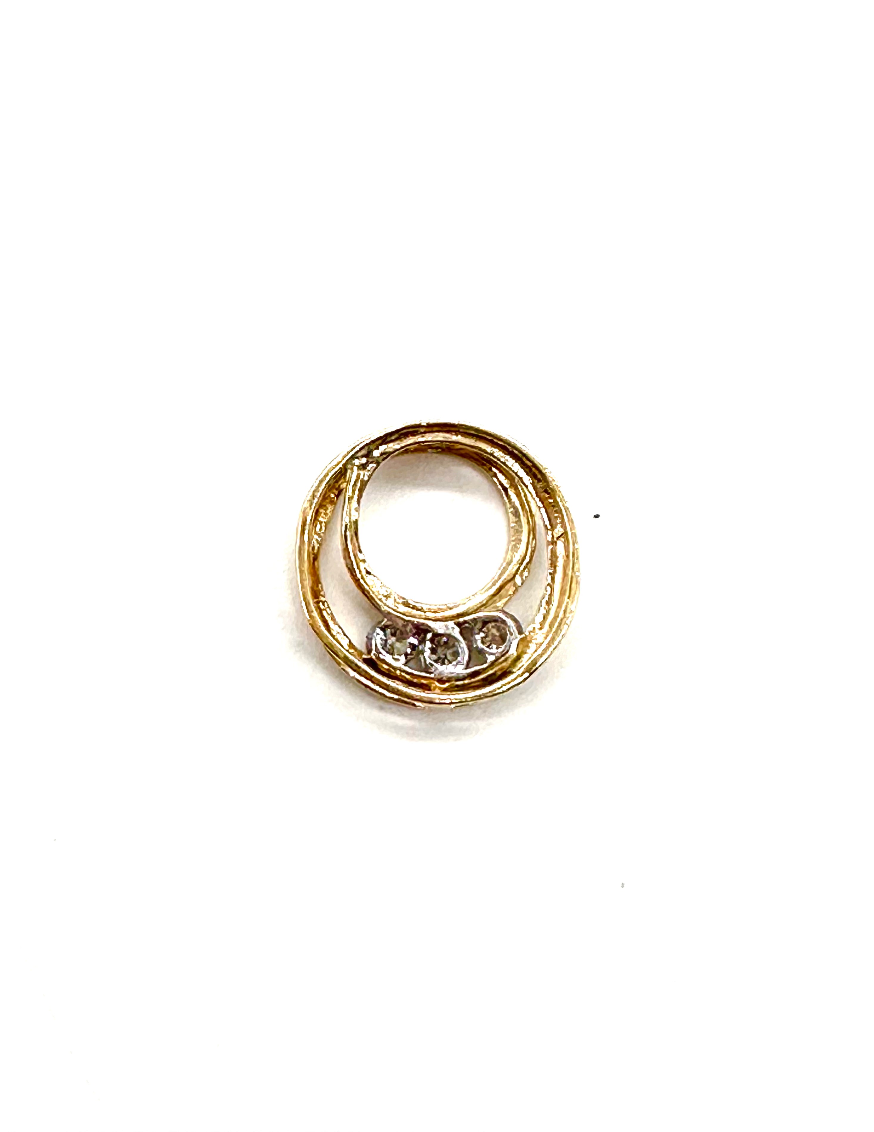 Round Diamond Slide Pendant Necklace - 14K Gold Plated Elegant Jewelry for Women - Perfect for Weddings, Anniversaries & Special Occasions