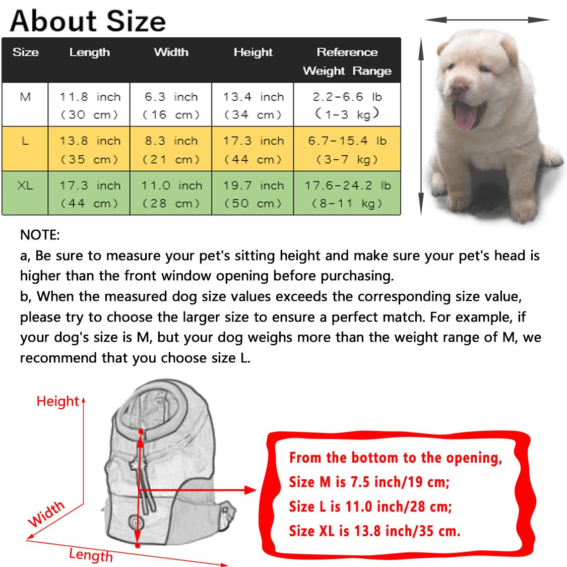 Hands-Free Pet Carrier Backpack for Small Dogs & Cats (2-26 lbs) - Breathable Head-Out Design with Waterproof Bottom - Perfect for Hiking, Travel, Airplane & Outdoor Adventures
