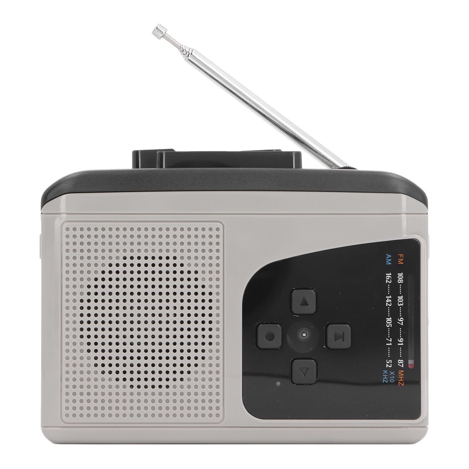Portable Cassette Player & Recorder with Built-in Speaker, Microphone, AM/FM Radio - 3.5mm Headphone Jack - USB & AA Battery Powered - Perfect for Music Lovers, Vintage Audio Enthusiasts & Travel Use
