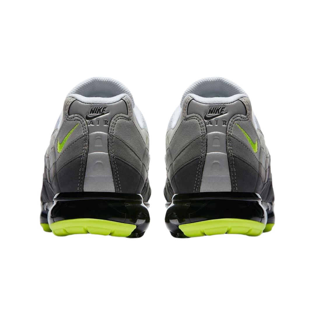 Nike Air VaporMax 95 OG Neon Sneakers - Black/Volt/Medium Ash/Dark Pewter/Dust Granite | Men's Running Shoes for Gym, Workout & Casual Wear